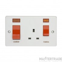 Crabtree Capital 45A DP Cooker Control Unit White c/w 13A Switched Socket & Neon