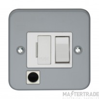 Crabtree Capital 1 Gang DP 13A Switched Fused Connection Unit Birch Grey Metalclad c/w Flex Outlet