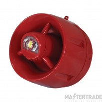 C-TEC Hi-Output W-2.4-8.2 Wall VAD c/w 103dB Sounder - Shallow - Red (XP95/Discovery Compatible) (BF433A/CX/SR)