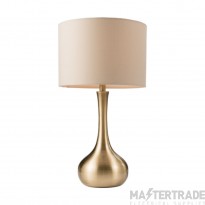 Endon Piccadilly Soft Brass Touch Table Lamp with Taupe Shade
