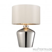 Endon Waldorf Chrome Glass Table Lamp with Ivory Silk Shade