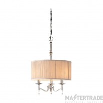 Interiors 1900 63636 Stanford 3Lt Nickel Ceiling Pendant with Beige Shade