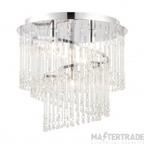 Endon Camille 4 Light Flush Ceiling In Chrome And Clear Glass