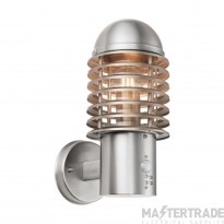 Endon Louvre PIR One Light Outdoor Wall In Brushed Stainless Steel