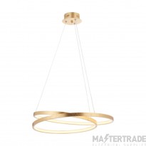 Endon Scribble Two Light LED Ceiling Pendant In Gold Leaf And Frosted Acrylic