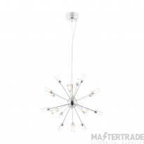 Endon Glacier Eighteen Light LED Ceiling Pendant In Chrome Plate & Clear Acrylic With Bubbles