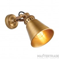 Endon Elms One Light Wall In Antique Solid Brass