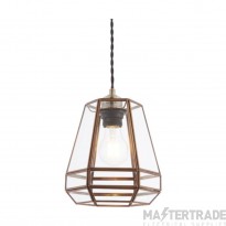 Endon Stockheld Non Electric Shade In Antique Brass With Clear Glass