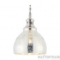 Endon Darna 1 Light Ceiling Pendant In Bright Nickel With Mercury Glass