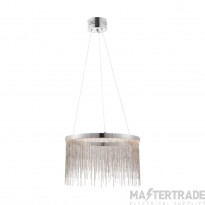 Endon Zelma One Light LED Ceiling Pendant In Chrome Plate And Silver Effect Chain