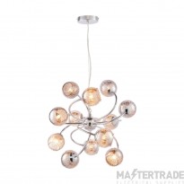 Endon Aerith 12 Light Ceiling Pendant In Chrome Plate And Mirror Tinted Glass