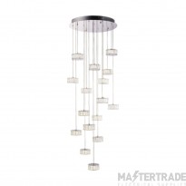 Endon Prisma 16 Light Ceiling Cluster Pendant In Chrome And Crystal