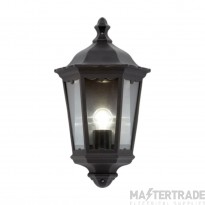 Saxby Burford 1 Light Outside Wall In Matt Black With Clear Glass