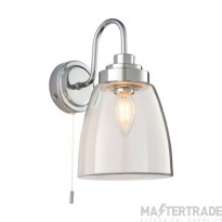 Endon Ashbury Bathroom Wall Light In Chrome And Clear Glass