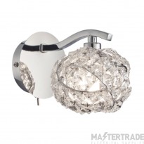 Endon Talia 1 Light Wall In Chrome Plate And Clear Crystal Glass