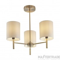 Endon 3 Light Ceiling in Antique Brass Finish
