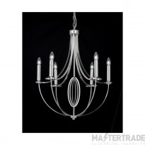 Endon Traditional 6 Light Chandelier In Nickel