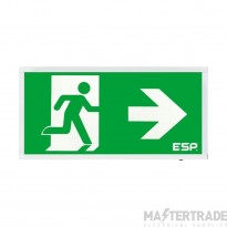 ESP D120RWH Duceri Emergency Surface Exit Box 3W LED IP20 Right Legend Lithium Battery Maintained White