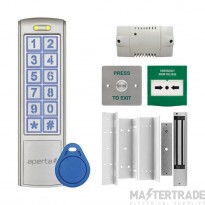 ESP EZT3K Aperta Single Internal Door Silver Proximity Keypad Kit c/w Flush Exit Button