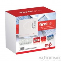 ESP FIRELINE Alarm 4 Zone Conventional Fire Kit 365x310x210mm White/Polycarbonate