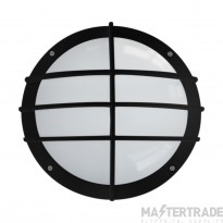 Eterna Luminaire Grill LED Wall c/w Microwave Sensor 4200K IP65 18W 1400lm 365x130mm Black Aluminium
