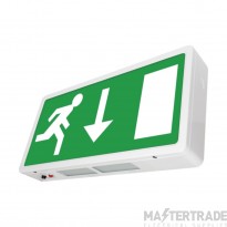Eterna Exit Box Sign 3hrM Emergency LED Steel Construction 390x60x190mm White