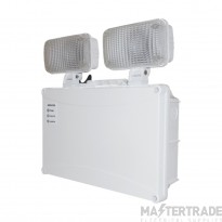 Eterna Spotlight Twin LED Emergency IP65 Adjustable Heads 2x3W White