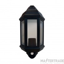 Eterna Lantern 1x Suitable ES Lamp PIR IP44 60W 180Deg Polycarbonate Black