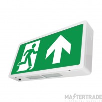 Eterna Exit Box Sign 3hrM Emergency LED c/w ISO 7010 Up Arrow Legend IP20 4W 390x60x192mm White