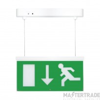 Eterna Exit Sign LED 3hrM Emergency c/w AD Legend Double Sided 2.3W 171lm 80x340x45mm White 6000K