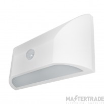 Eterna Bulkhead LED Wall c/w PIR 4000K 160Deg Detection Angle 6W 340lm 110x220x51mm White Plastic