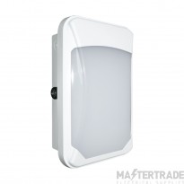 Eterna Bulkhead LED Wall Pack Colour Selectable 3000/4000/6000K c/w Photocell IP65 17W 1500/1550/1530lm White