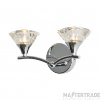 Forum Spa Reena Chrome and Frosted Glass 2 Light Wall Fitting IP44 G9 2x 28W