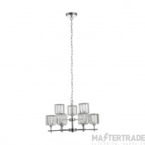 Forum Pegasi Chrome 9 Light Chandelier with Adjustable Chain x 18W G9