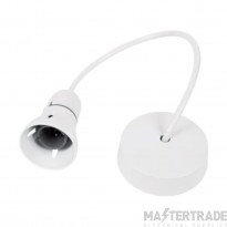 Hager Pendant Set Safety BC c/w Home Office Shield Access Ceiling Rose 150mm White