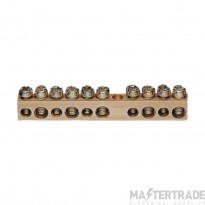 Hager Terminal 10 Connections 67mm Brass