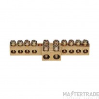 Hager Terminal 10 Connections 69mm Brass