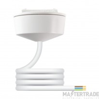 Hager Klik 4 Ceiling Rose 3 Pin Pre-Wired Plug-In c/w 0.75mm2x2m PVC Flexible Cord 6A White