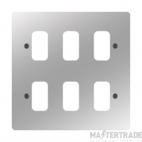 Hager Sollysta Grid Plate 6 Gang (3x2) Polished Steel