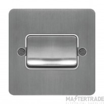 Hager Sollysta Plate Switch 1 Gang 2 Way c/w Wide Rocker White Insert 10AX Brushed Steel