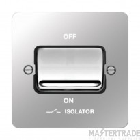 Hager Sollysta Plate Switch 1 Gang TP Fan Isolator c/w Black Insert Polished Steel