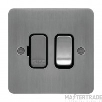 Hager Sollysta Connection Unit DP Switched Fused c/w Black Insert 13A Brushed Steel