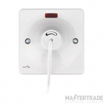 Hager Sollysta Ceiling Switch DP Isolating c/w LED Indicator for Showers up to 11.5kW 50A White