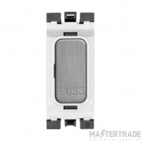 Hager Sollysta Fuse Carrier Grid Module c/w White Insert 13A Brushed Steel