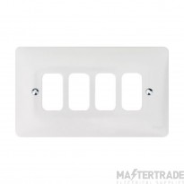 Hager Sollysta Grid Plate 4 Gang Moulded White