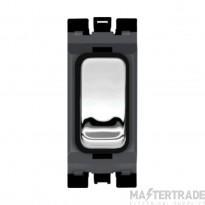Hager Sollysta Grid Switch 2 Way SP Module c/w Black Insert 20AX Polished Steel