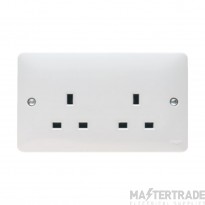 Hager Sollysta 2 Gang 13A Unswitched Socket Outlet White