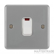 Hager Sollysta Control Switch 1 Gang DP c/w LED Indicator 50A Grey Metalclad