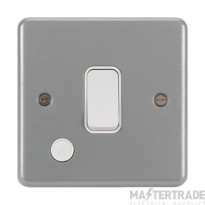 Hager Sollysta Control Switch 1 Gang DP c/w Flex Outlet Backbox Knockouts 20A Grey Metalclad