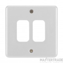 Hager Sollysta Grid Plate 2 Gang White Metalclad